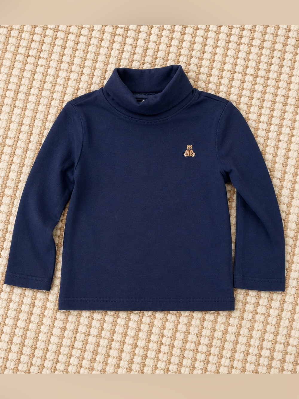 Baby Gap Navy Turtleneck Top with Bear Logo | Size 2 Years